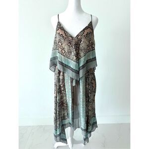 BCBGMaxazria Novah Scarf Pastel Print Chiffon Dress